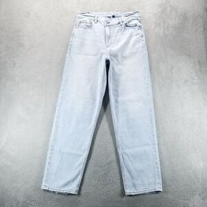 American Eagle Jeans Womens 10 Blue Highest Rise Baggy Straight Strigid